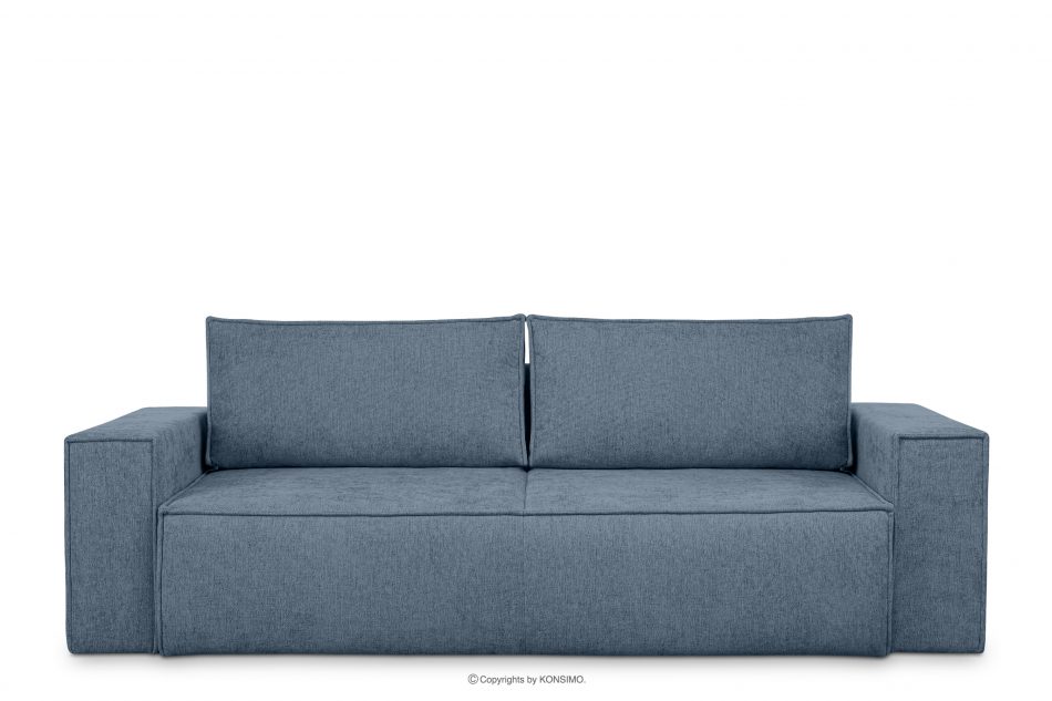 NAPI II Sofa 3 w tkaninie plecionej z funkcją spania jasny niebieski jasny niebieski - zdjęcie 0