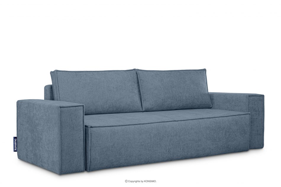 NAPI II Sofa 3 w tkaninie plecionej z funkcją spania jasny niebieski jasny niebieski - zdjęcie 2