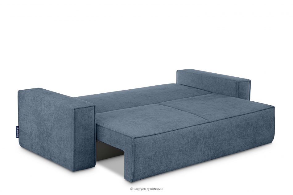 NAPI II Sofa 3 w tkaninie plecionej z funkcją spania jasny niebieski jasny niebieski - zdjęcie 4