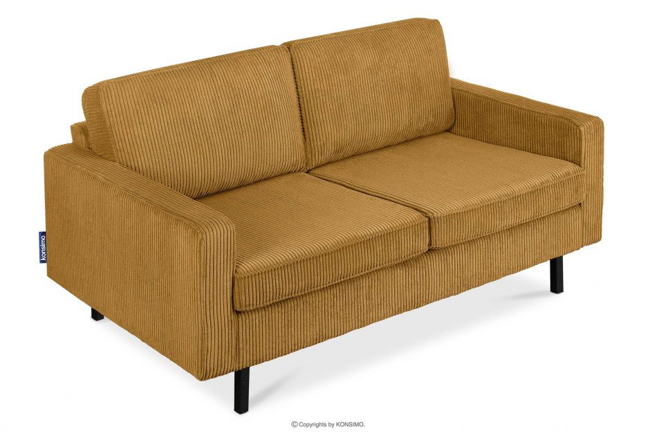 INVIA Sofa loftowa sztruks 2 osobowa żółty żółty - zdjęcie 2