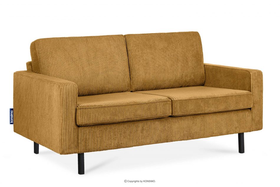 INVIA Sofa loftowa sztruks 2 osobowa żółty żółty - zdjęcie 3