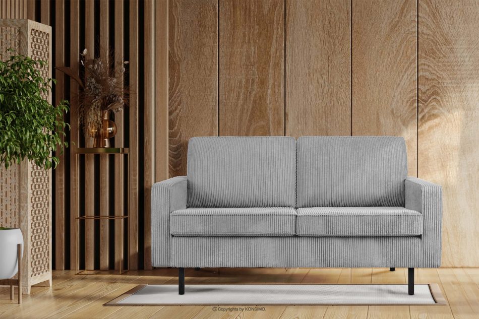 INVIA Sofa loftowa sztruks 2 osobowa popielaty popielaty - zdjęcie 1