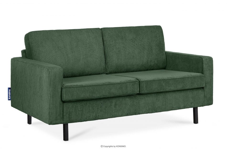 INVIA Sofa loftowa sztruks 2 osobowa ciemny zielony ciemny zielony - zdjęcie 3