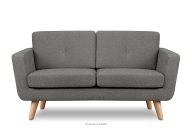 Skandynawska sofa 2 osobowa z pikowaniem w tkaninie plecionej popielaty