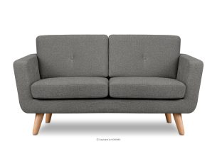 TAGIO II, https://konsimo.pl/kolekcja/tagio-ii/ Skandynawska sofa 2 osobowa z pikowaniem w tkaninie plecionej popielaty popielaty - zdjęcie