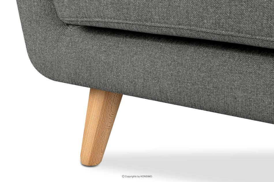 TAGIO II Skandynawska sofa 2 osobowa z pikowaniem w tkaninie plecionej popielaty popielaty - zdjęcie 9