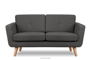 TAGIO II, https://konsimo.pl/kolekcja/tagio-ii/ Skandynawska sofa 2 osobowa z pikowaniem w tkaninie plecionej grafitoowy grafitowy - zdjęcie