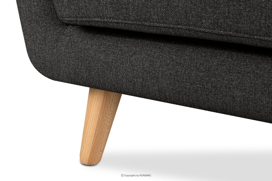 TAGIO II Skandynawska sofa 2 osobowa z pikowaniem w tkaninie plecionej grafitoowy grafitowy - zdjęcie 9