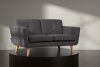 TAGIO II Skandynawska sofa 2 osobowa z pikowaniem w tkaninie plecionej grafitoowy grafitowy - zdjęcie 2