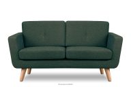 Skandynawska sofa 2 osobowa z pikowaniem w tkaninie plecionej morski/beżowy