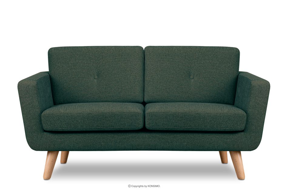 TAGIO II Skandynawska sofa 2 osobowa z pikowaniem w tkaninie plecionej morski/beżowy morski/beżowy - zdjęcie 0