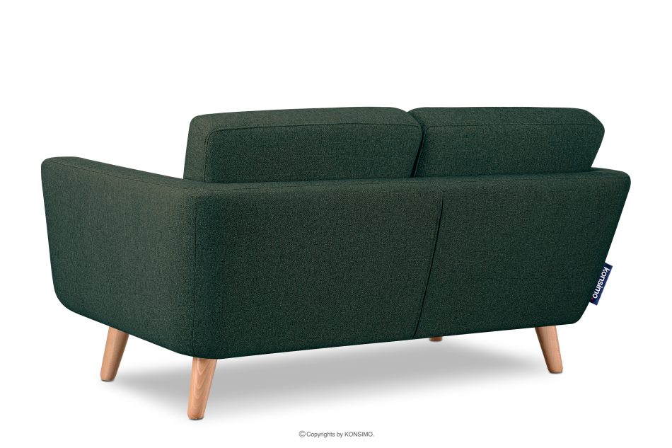 TAGIO II Skandynawska sofa 2 osobowa z pikowaniem w tkaninie plecionej morski/beżowy morski/beżowy - zdjęcie 3
