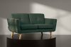 TAGIO II Skandynawska sofa 2 osobowa z pikowaniem w tkaninie plecionej morski/beżowy morski/beżowy - zdjęcie 11