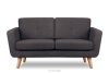 TAGIO II Skandynawska sofa 2 osobowa z pikowaniem w tkaninie plecionej granatowy/brązowy granatowy/brązowy - zdjęcie 1