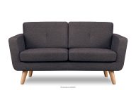 Skandynawska sofa 2 osobowa z pikowaniem w tkaninie plecionej granatowy/brązowy