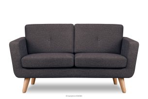 TAGIO II, https://konsimo.pl/kolekcja/tagio-ii/ Skandynawska sofa 2 osobowa z pikowaniem w tkaninie plecionej granatowy/brązowy granatowy/brązowy - zdjęcie