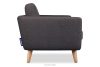 TAGIO II Skandynawska sofa 2 osobowa z pikowaniem w tkaninie plecionej granatowy/brązowy granatowy/brązowy - zdjęcie 5