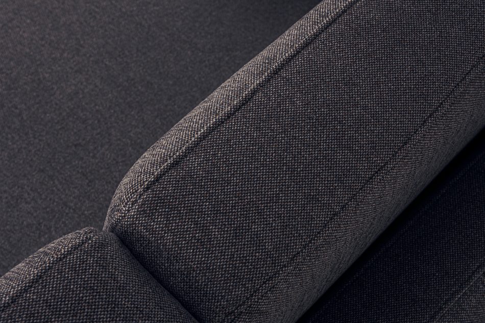 TAGIO II Skandynawska sofa 2 osobowa z pikowaniem w tkaninie plecionej granatowy/brązowy granatowy/brązowy - zdjęcie 5