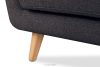 TAGIO II Skandynawska sofa 2 osobowa z pikowaniem w tkaninie plecionej granatowy/brązowy granatowy/brązowy - zdjęcie 10
