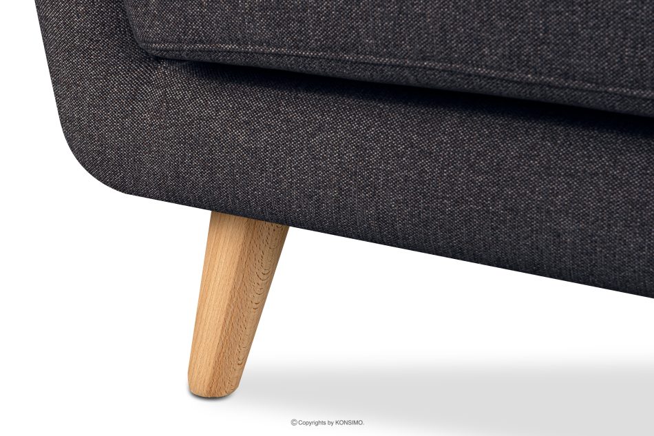 TAGIO II Skandynawska sofa 2 osobowa z pikowaniem w tkaninie plecionej granatowy/brązowy granatowy/brązowy - zdjęcie 9