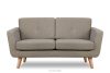 Skandynawska sofa 2 osobowa z pikowaniem w tkaninie plecionej jasny brązowy