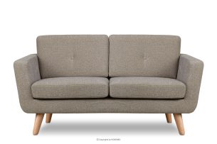 TAGIO II, https://konsimo.pl/kolekcja/tagio-ii/ Skandynawska sofa 2 osobowa z pikowaniem w tkaninie plecionej jasny brązowy jasny brązowy - zdjęcie