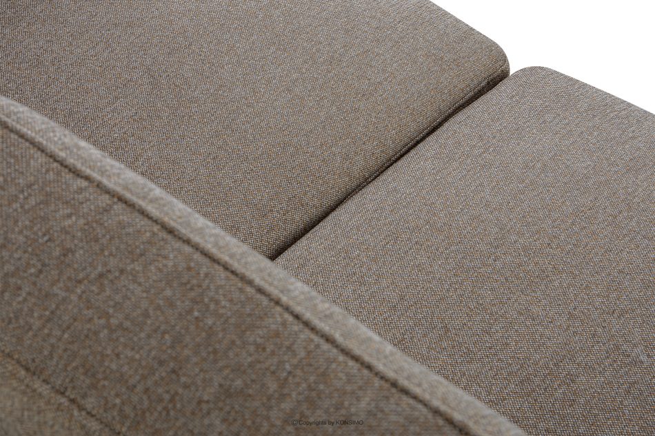 TAGIO II Skandynawska sofa 2 osobowa z pikowaniem w tkaninie plecionej jasny brązowy jasny brązowy - zdjęcie 8