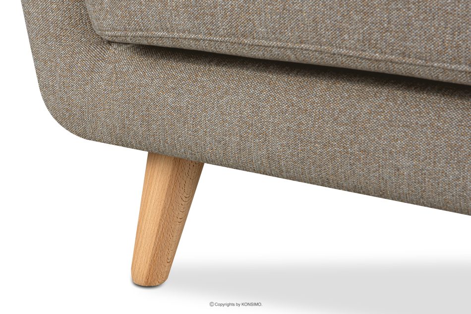 TAGIO II Skandynawska sofa 2 osobowa z pikowaniem w tkaninie plecionej jasny brązowy jasny brązowy - zdjęcie 9