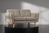TAGIO II Skandynawska sofa 2 osobowa z pikowaniem w tkaninie plecionej jasny brązowy jasny brązowy - zdjęcie 2