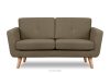 Skandynawska sofa 2 osobowa z pikowaniem w tkaninie plecionej cappuccino