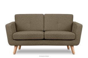 TAGIO II, https://konsimo.pl/kolekcja/tagio-ii/ Skandynawska sofa 2 osobowa z pikowaniem w tkaninie plecionej cappuccino cappuccino - zdjęcie