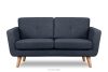 Skandynawska sofa 2 osobowa z pikowaniem w tkaninie plecionej granatowy