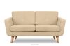 Skandynawska sofa 2 osobowa z pikowaniem w tkaninie plecionej kremowy