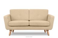 Skandynawska sofa 2 osobowa z pikowaniem w tkaninie plecionej kremowy