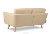 TAGIO II Skandynawska sofa 2 osobowa z pikowaniem w tkaninie plecionej kremowy kremowy - zdjęcie 4