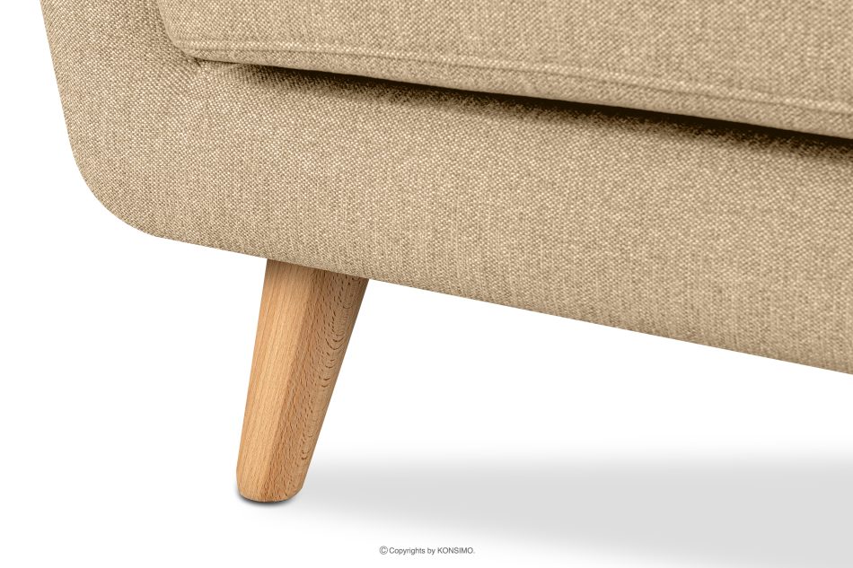 TAGIO II Skandynawska sofa 2 osobowa z pikowaniem w tkaninie plecionej kremowy kremowy - zdjęcie 9