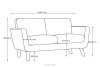 TAGIO II Skandynawska sofa 2 osobowa z pikowaniem w tkaninie plecionej kremowy kremowy - zdjęcie 12