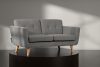 TAGIO II Skandynawska sofa dwuosobowa z pikowaniem w tkaninie plecionej popielaty popielaty - zdjęcie 2
