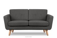 Skandynawska sofa dwuosobowa z pikowaniem w tkaninie plecionej grafitoowy