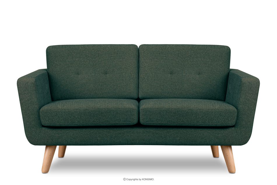 TAGIO II Skandynawska sofa dwuosobowa z pikowaniem w tkaninie plecionej morski/beżowy morski/beżowy - zdjęcie 0