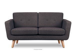 TAGIO II, https://konsimo.pl/kolekcja/tagio-ii/ Skandynawska sofa dwuosobowa z pikowaniem w tkaninie plecionej granatowy/brązowy granatowy/brązowy - zdjęcie