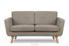 Skandynawska sofa dwuosobowa z pikowaniem w tkaninie plecionej jasny brązowy