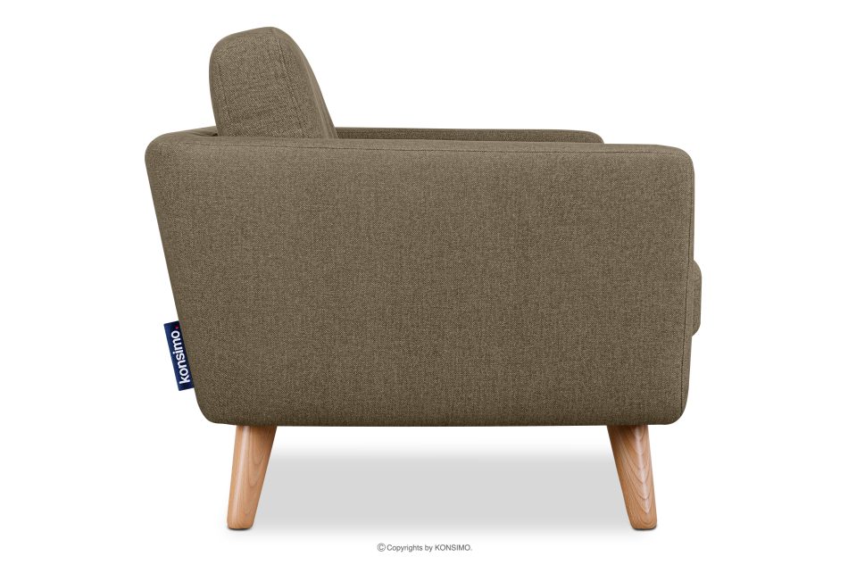 TAGIO II Skandynawska sofa dwuosobowa z pikowaniem w tkaninie plecionej cappuccino cappuccino - zdjęcie 4
