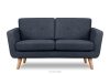 Skandynawska sofa dwuosobowa z pikowaniem w tkaninie plecionej granatowy