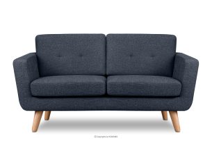 TAGIO II, https://konsimo.pl/kolekcja/tagio-ii/ Skandynawska sofa dwuosobowa z pikowaniem w tkaninie plecionej granatowy granatowy - zdjęcie
