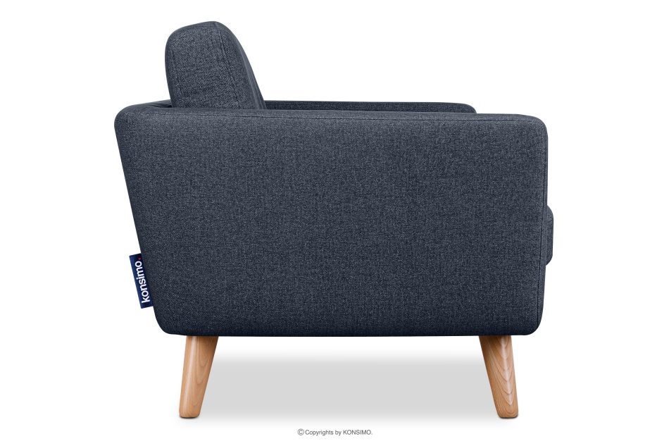 TAGIO II Skandynawska sofa dwuosobowa z pikowaniem w tkaninie plecionej granatowy granatowy - zdjęcie 4