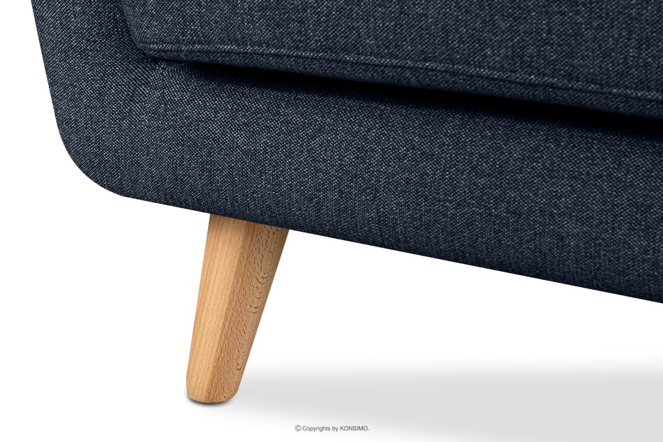 TAGIO II Skandynawska sofa dwuosobowa z pikowaniem w tkaninie plecionej granatowy granatowy - zdjęcie 9