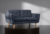 TAGIO II Skandynawska sofa dwuosobowa z pikowaniem w tkaninie plecionej granatowy granatowy - zdjęcie 2