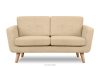 TAGIO II Skandynawska sofa dwuosobowa z pikowaniem w tkaninie plecionej kremowy kremowy - zdjęcie 1