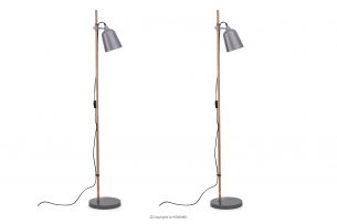 PLISO, https://konsimo.pl/kolekcja/pliso/ Lampa podłogowa w stylu skandynawskim szara 2szt szary - zdjęcie